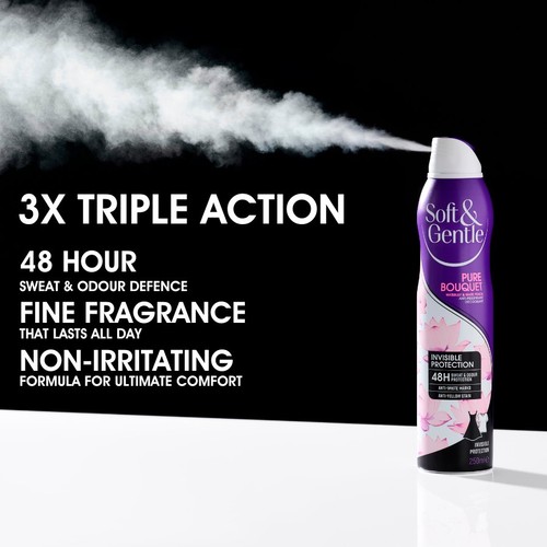 Soft & Gentle Pure Bouquet Invisible 48h Deodorant Spray 250ml thumbnail 3