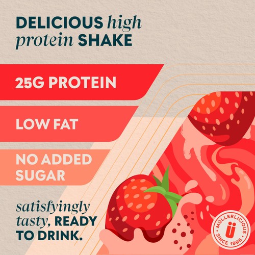 Muller x MyProtein Strawberry High Protein Shake 385ml thumbnail 2
