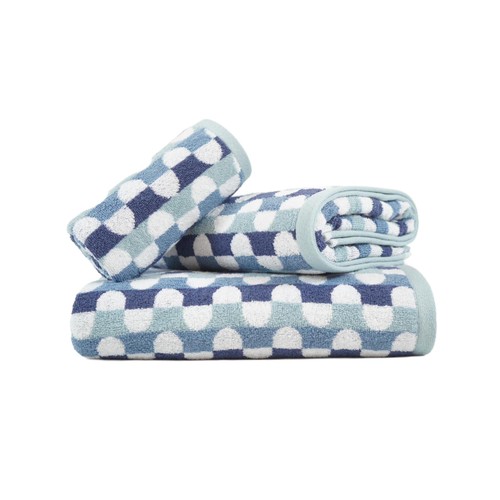 Nutmeg Home Blue Dot Stripe Hand Towel