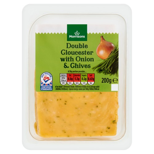 Morrisons Double Gloucester with Onion & Chives 200g