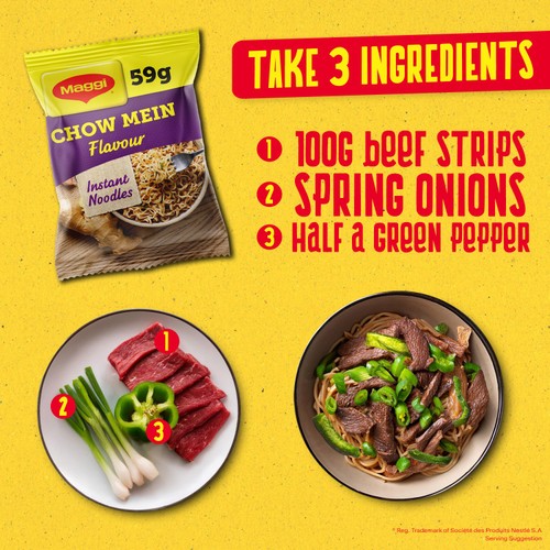 Maggi Instant Noodles Chow Mein Flavour 4 x 59.2g thumbnail 5