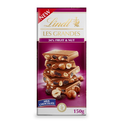 Lindt Les Grandes Fruit & Nut Chocolate Bar 150g