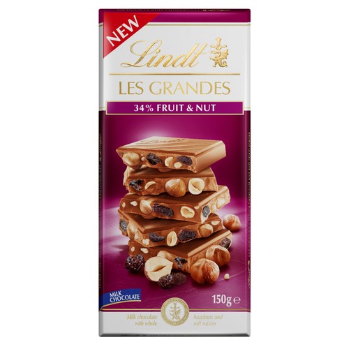 Lindt Les Grandes Fruit & Nut Chocolate Bar 150g thumbnail 2