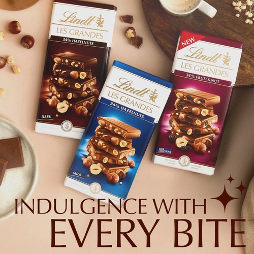 Lindt Les Grandes Fruit & Nut Chocolate Bar 150g thumbnail 3