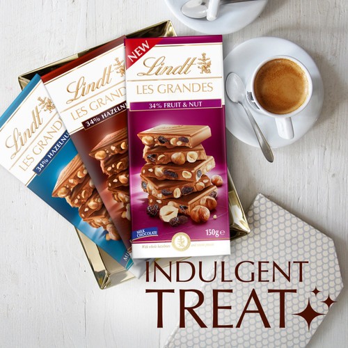 Lindt Les Grandes Fruit & Nut Chocolate Bar 150g thumbnail 4