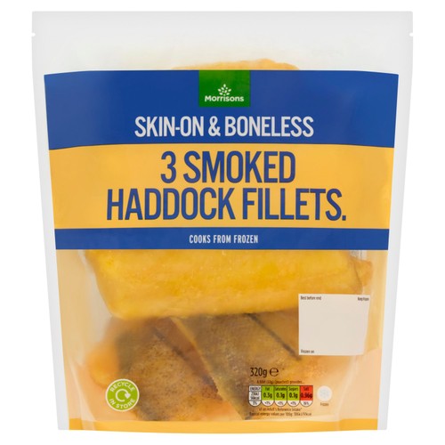 Morrisons 3 Skin-On & Boneless Smoked Haddock Fillets 320g