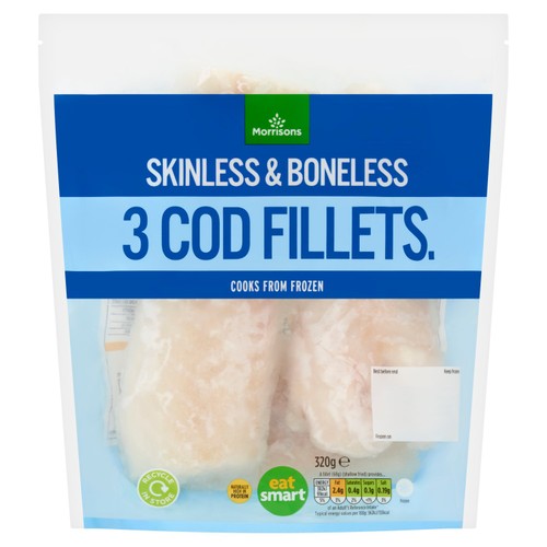 Morrisons 3 Skinless & Boneless Cod Fillets 320g