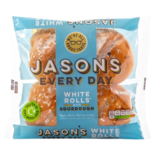Jason's Every Day White Bread Rolls with Sourdough 4 Pack