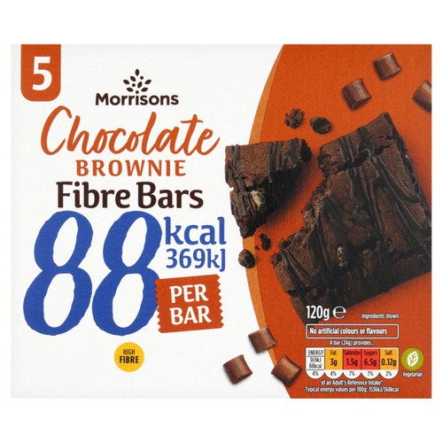 Morrisons 5 Chocolate Brownie Fibre Bars 120g
