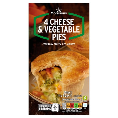 Morrisons 4 Cheese & Vegetable Pies 568g
