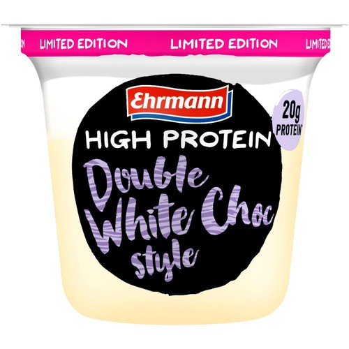 Ehrmann High Protein Pudding & Topping Double White Choc Style 200g