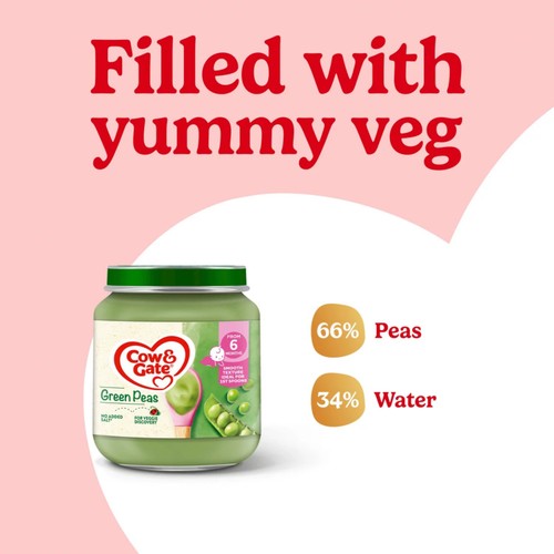 Cow & Gate Peas Baby Food Snack Jar 6+ Months thumbnail 3