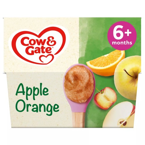 Cow & Gate Apple Orange & Acerola Baby Food Fruit Pot 6+ Months 4x100g