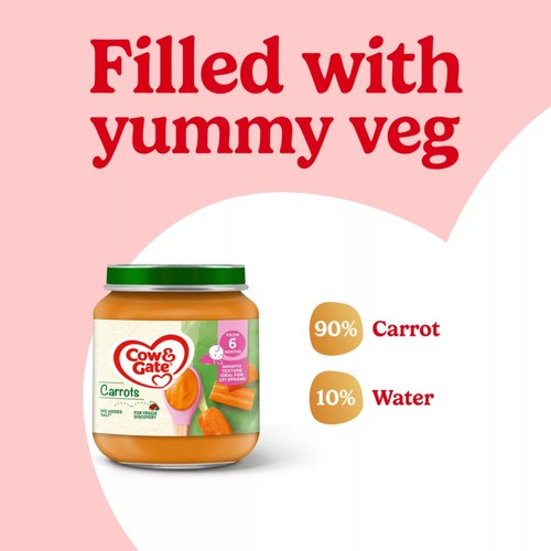 Cow & Gate Carrot Baby Food Snack Jar 6+ Months thumbnail 3