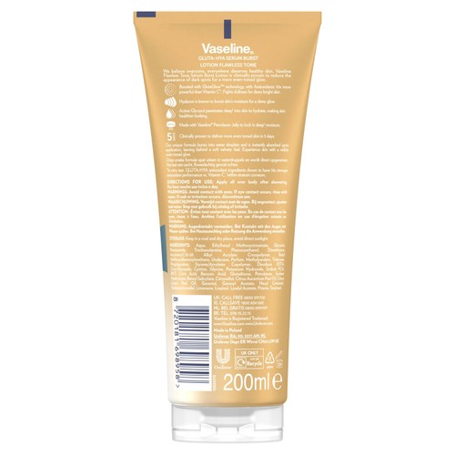 Vaseline Serum Burst Lotion Gluta-Hya Flawless Tone 200 ml thumbnail 4