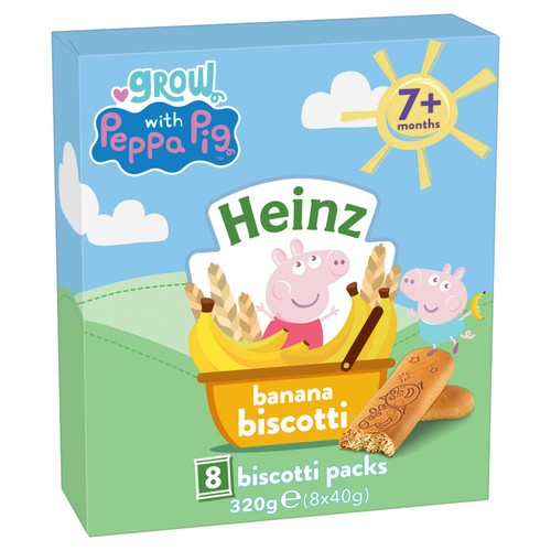 Heinz Peppa Pig Banana Biscotti 7+ Months 8x40g