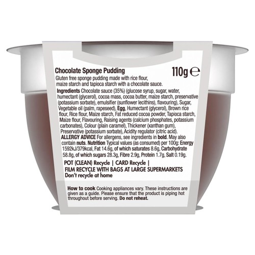 Morrisons Free From Chocolate Sponge Pudding 110g thumbnail 4