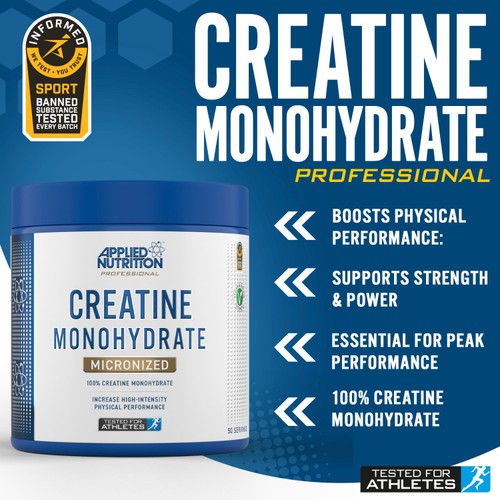 Applied Nutrition Creatine Monohydrate Powder Unflavoured 250g thumbnail 2
