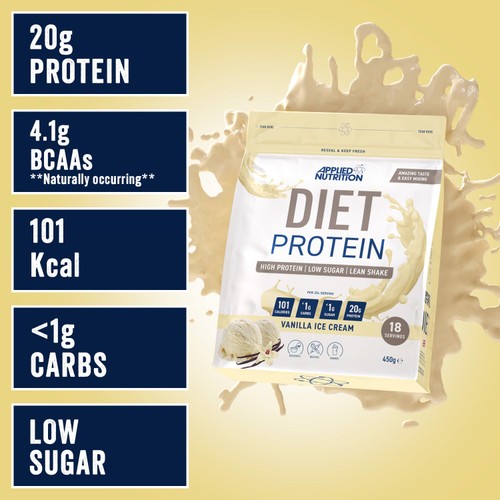 Applied Nutrition Diet Protein Powder Vanilla Ice Cream 450g thumbnail 4