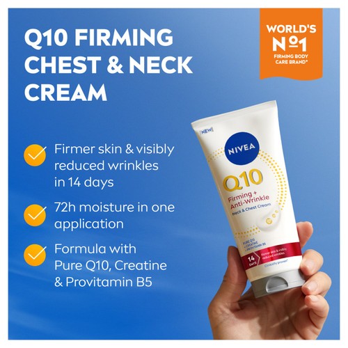 NIVEA Q10 Firming + Anti-Wrinke Neck & Chest Cream Moisturiser 200ml thumbnail 4