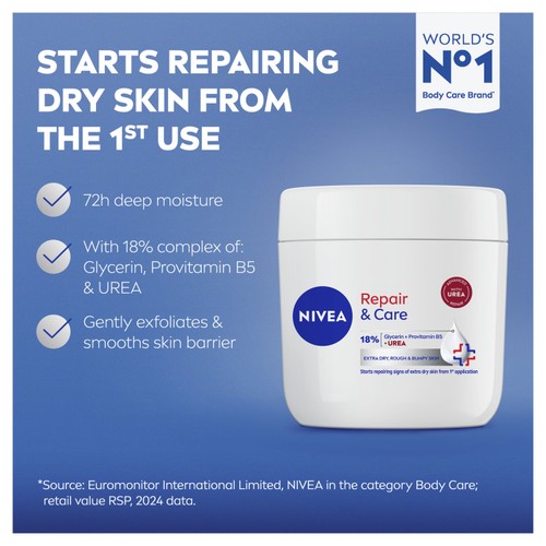 NIVEA Repair & Care Glycerin & Urea Face Hand & Body Moisturiser 400ml thumbnail 3