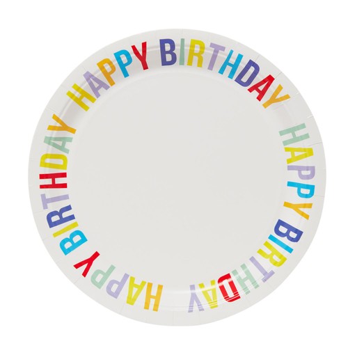 Nutmeg Generic Happy Birthday Paper Plates 8 Pack