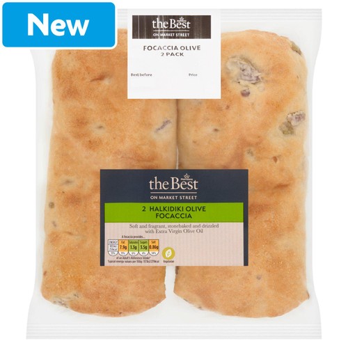 Morrisons The Best Focaccia Olive 2 Pack
