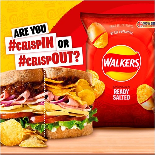 Walkers Ready Salted / Salt & Vinegar 12x25g thumbnail 2