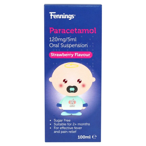 Fennings Paracetamol 120mg/5ml Oral Suspension Strawberry Flavour 100ml