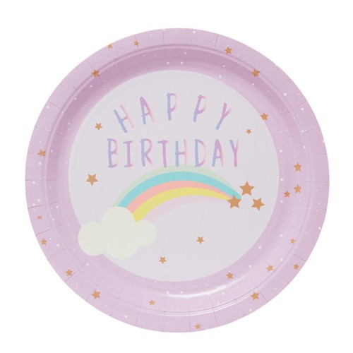 Nutmeg Unicorn Paper Plates 8 Pack