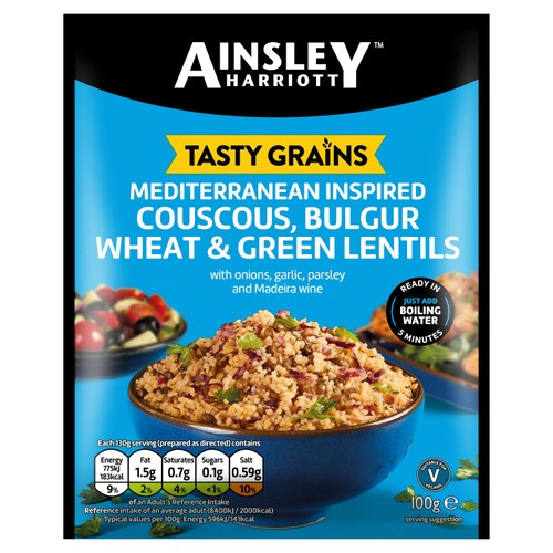 Ainsley Harriott Tasty Grains Mediterranean Couscous Bulgur & Lentils 100g