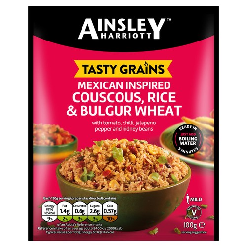 Ainsley Harriott Tasty Grains Mexican Couscous, Rice & Bulgur Wheat 100g