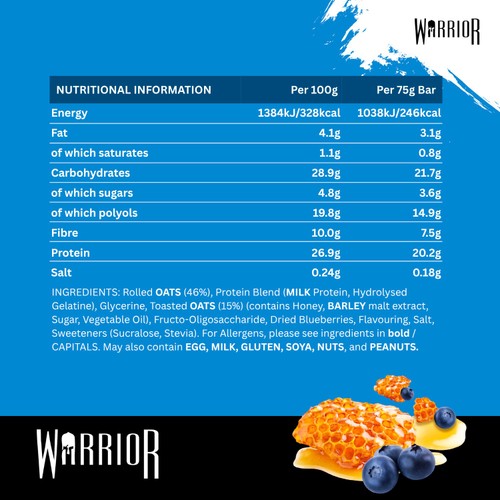 Warrior Raw Protein Flapjack Honey Berry 75g thumbnail 4