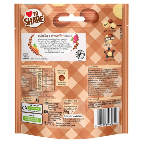 Aero Melts Double Chocolate Brownie Bag 86g thumbnail 3