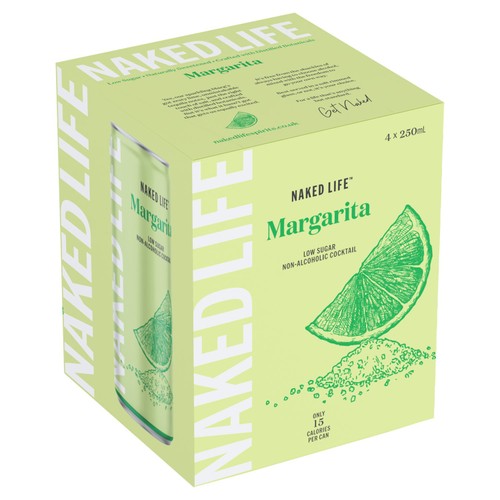 Naked Life Margarita Non-Alcoholic Cocktail 4x250ml thumbnail 2