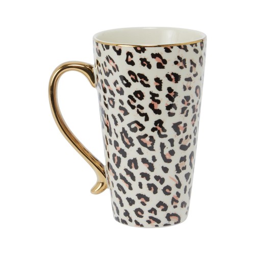 Nutmeg Leopard Print Latte Mug