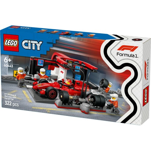 LEGO City F1 Pit Stop and Pit Crew with Ferrari Car 60443 thumbnail 3