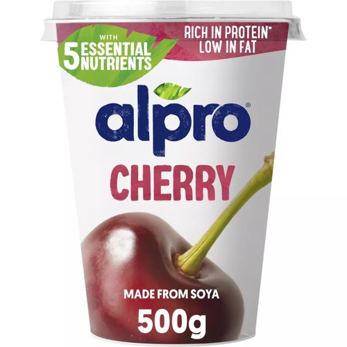 Alpro Cherry Dairy Free Soya Yoghurt Alternative 500g thumbnail 2
