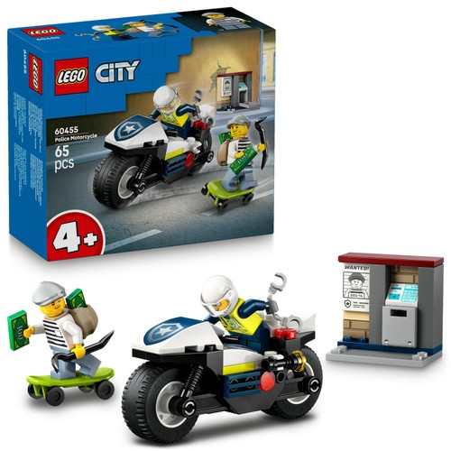 LEGO City Police Motorcycle Chase Toy Set 60455 thumbnail 2