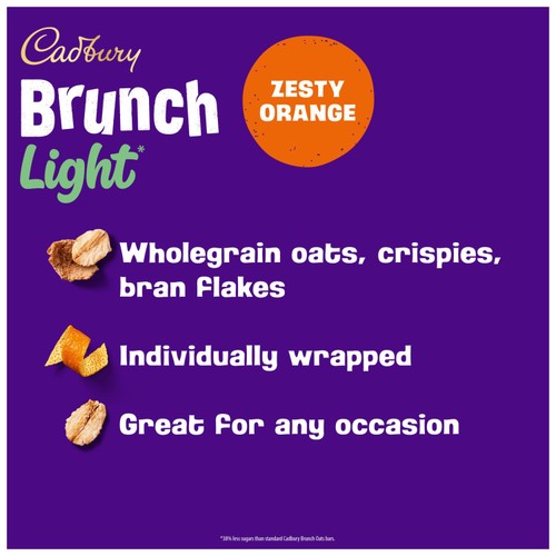 Cadbury Brunch Bar Orange Light Cereal Bars 4x26g thumbnail 2