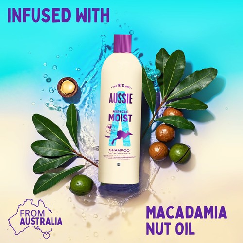 Aussie Miracle Moist Shampoo 400ml thumbnail 2