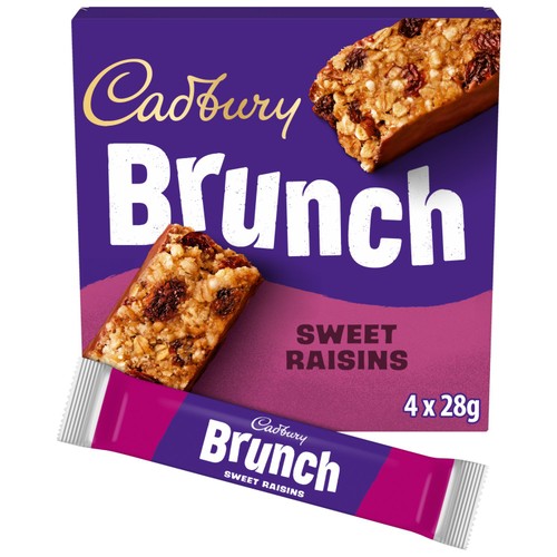 Cadbury Brunch Raisin Cereal Bars 4x28g