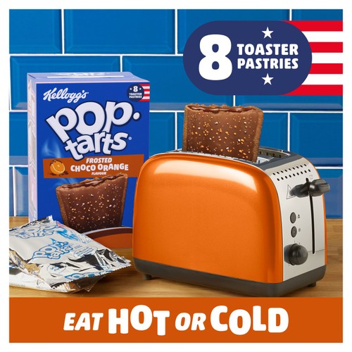Kellogg's Pop Tarts Choco Orange flavour pastry snacks 8x48g thumbnail 3