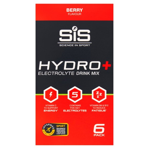 Science in Sport Berry Flavour Hydro+ Electrolyte Drink Mix 6 Packl