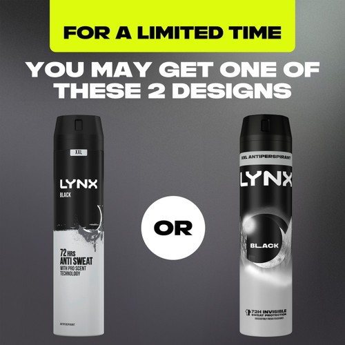 Lynx Black Antiperspirant Deodorant Spray For Men 250ml thumbnail 4