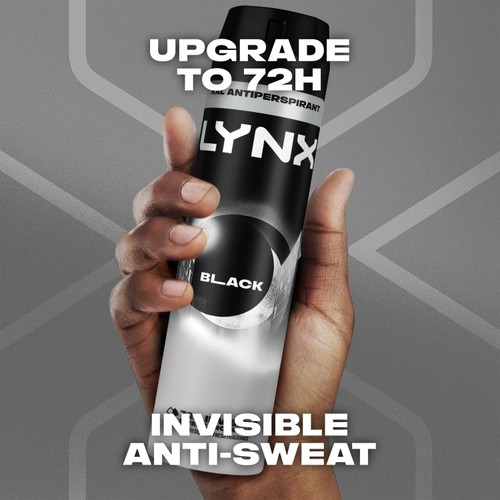 Lynx Black Antiperspirant Deodorant Spray For Men 250ml thumbnail 5