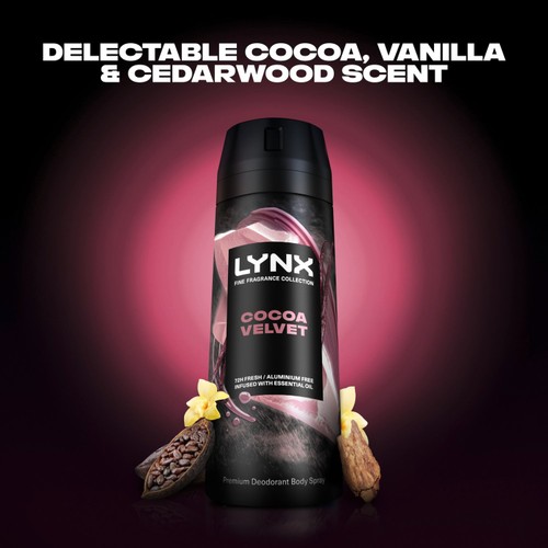 Lynx Fine Fragrance Collection Deodorant Bodyspray Cocoa Velvet 150ml thumbnail 2
