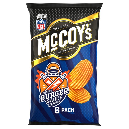 McCoy's Secret Burger Sauce Flavour Ridge Cut Potato Crisps 6x25g