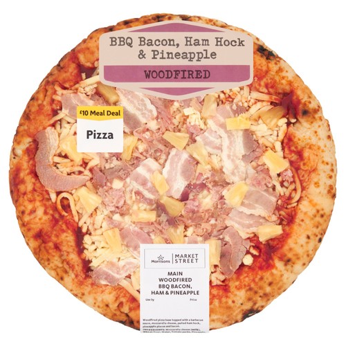 Morrisons Woodfired Bbq Bacon, Ham Hock & Pineapple Pizza