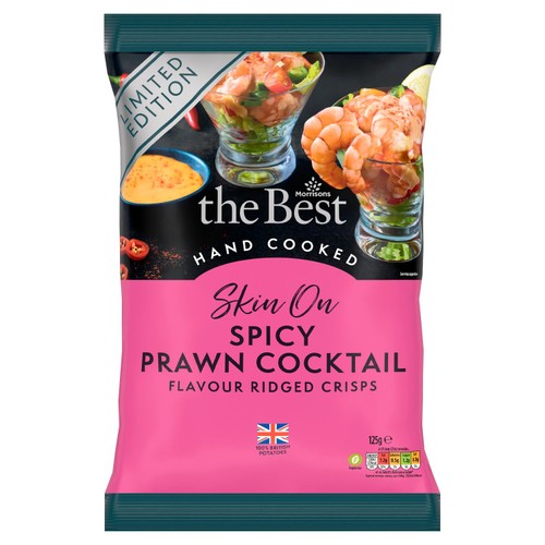 Morrisons The Best Skin On Spicy Prawn Cocktail Flavour Ridged Crisps 125g